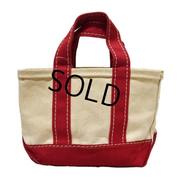 画像4: 80's【ビンテージ】【L.L.bean】【エルエルビーン】 白ｘ赤【キャンバス】【ミニトートバッグ】【ビーントート】  (4)
