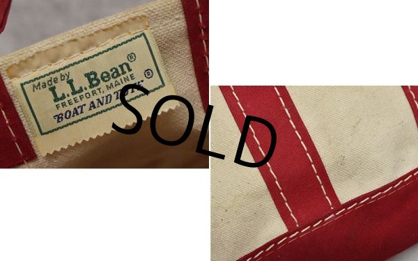 画像2: 80's【ビンテージ】【L.L.bean】【エルエルビーン】 白ｘ赤【キャンバス】【ミニトートバッグ】【ビーントート】  (2)