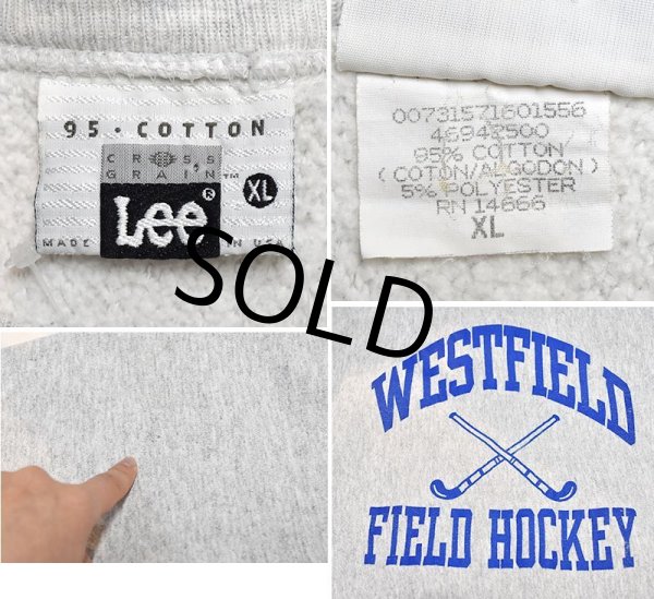 画像2: 90's【USA製】ビンテージ【LEE】【リー】【グレーｘ青】【WESTFIELD　FIELD HOCKY】【スウェット】【サイズXL】  (2)