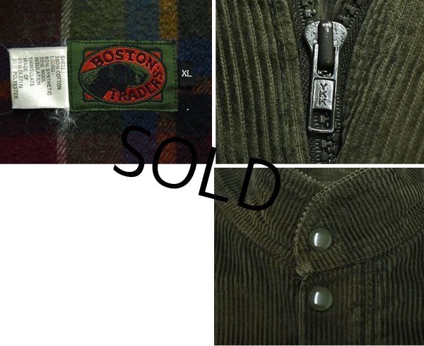 画像2: 90's~【ビンテージ】【BOSTON TRADERS】【ボストン トレーダーズ】M-65タイプ【チェック裏地】【中綿入り】【コーデュロイジャケット】【ＸＬ】  (2)