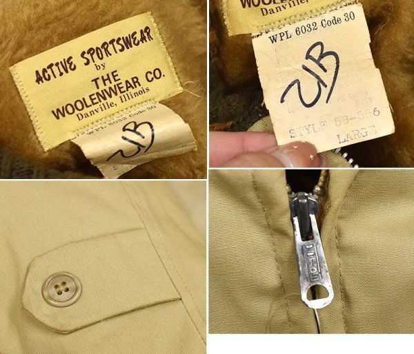 画像2: 70's【USA製】【ビンテージ】【WOOLENWEAR】【ベージュ】【ファラオコート】【サイズL】  (2)