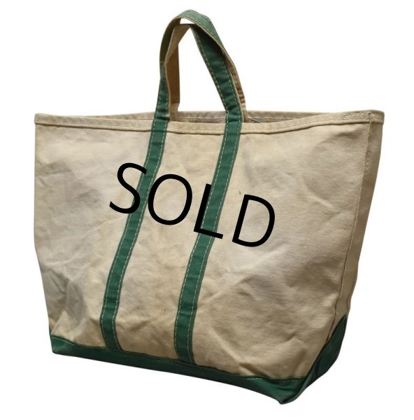 画像3: 【ビンテージ】【80’s】【L.L.bean】【エルエルビーン】白x緑【キャンバス】【トートバッグ】【キャンパストート】  (3)