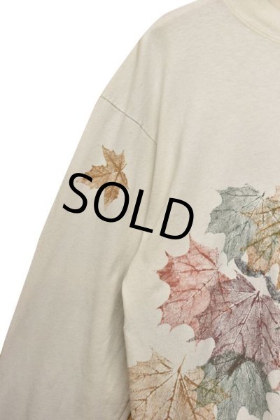 画像5: 90's【USA製】【ビンテージ】COTTON DELUXE【落ち葉プリント】【ロンT】オフホワイト【サイズL】  (5)