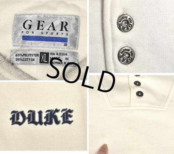 画像2: 【ビンテージ】【GEAR for sports】【ギア フォー スポーツ】【DUKE】【デューク】【生成り】【ヘンリーネックスウェット】【サイズＸＬ】  (2)