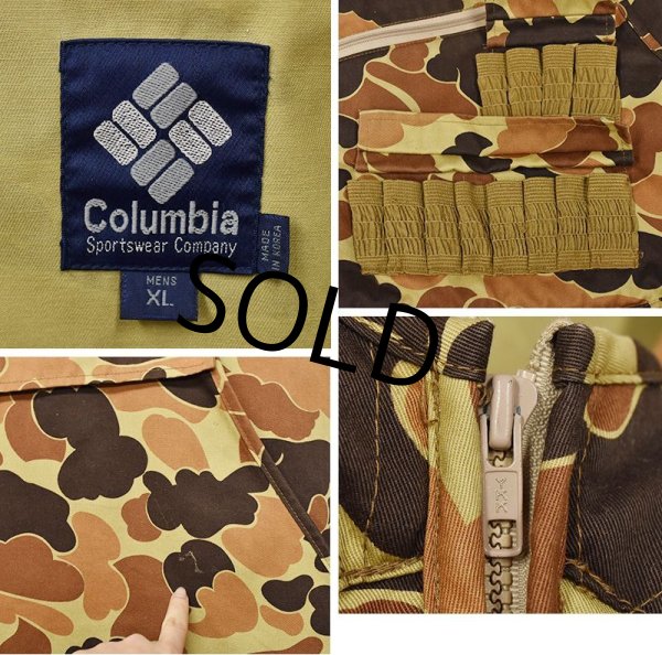 画像2: ~90's ビンテージ【Colombia】【コロンビア】【ブラウンカモフラ】【ハンティングベスト】【フィッシングベスト】【サイズXL】   (2)