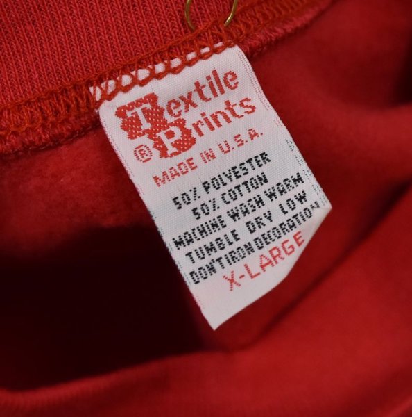 画像2: ~90's【USA製】【Textile Prints】ビンテージ【エバーグレーズ国立公園】【Everglades National Park】【赤】【スウェット】【サギ】【サイズXL】   (2)