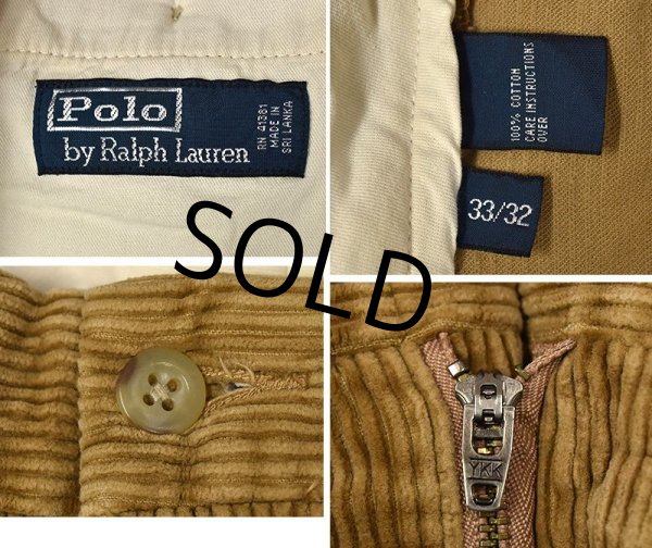画像2: 【ラルフローレン】POLO RALPH LAUREN【ライトブラウン】【コーデュロイパンツ】【33X32】  (2)
