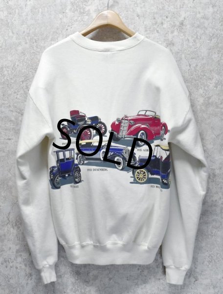 画像3: 90’s【USA製】ビンテージ【PLATINUM SWEATS】【白】【クラッシックカー】車プリント スウェット【サイズXL】  (3)