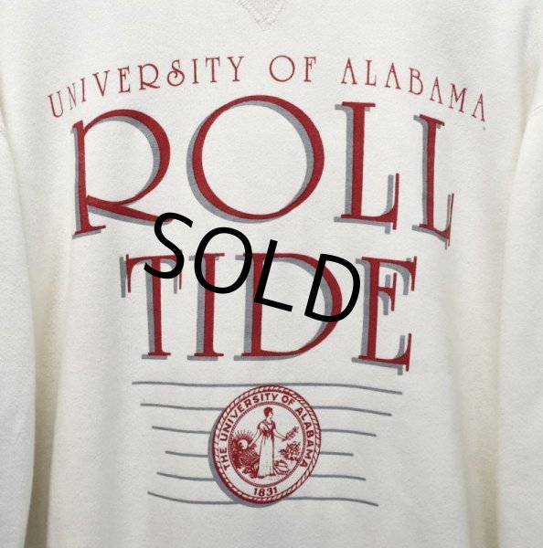 画像4: 90's【ビンテージ】【RUSSELL】【ラッセル】【クリーム】【前Vスウェット】ロールタイド【ROLL TIDE】【サイズXL】  (4)