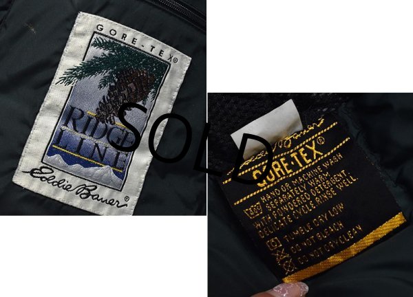 画像2: 90's【ビンテージ】【Eddie Bauer】【エディーバウアー】【リッジライン】【ゴアテックス】【紺ｘ緑裏地】【ダウンジャケット】【サイズS】  (2)