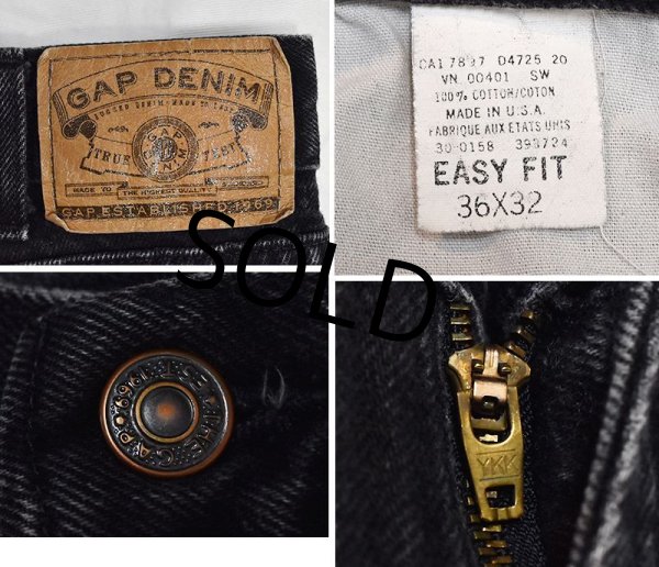 画像2: 【ビンテージ】【オールドギャップ】【GAP DENIM】【イージーフィット】【ブラックデニム】【36x32】  (2)