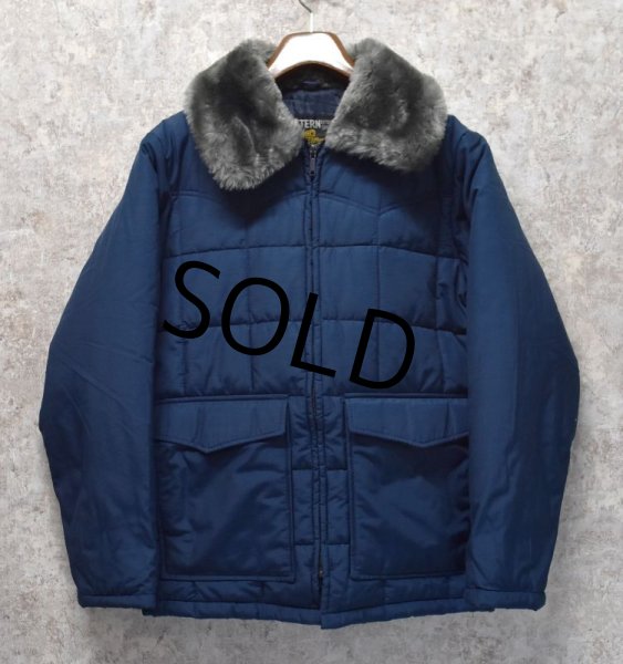 画像1: ~80's【ビンテージ】【SEARS】【シアーズ】【WESTERN OUTDOOR WEAR】【紺】【襟ボア】【中綿ジャケット】【サイズＳ】  (1)