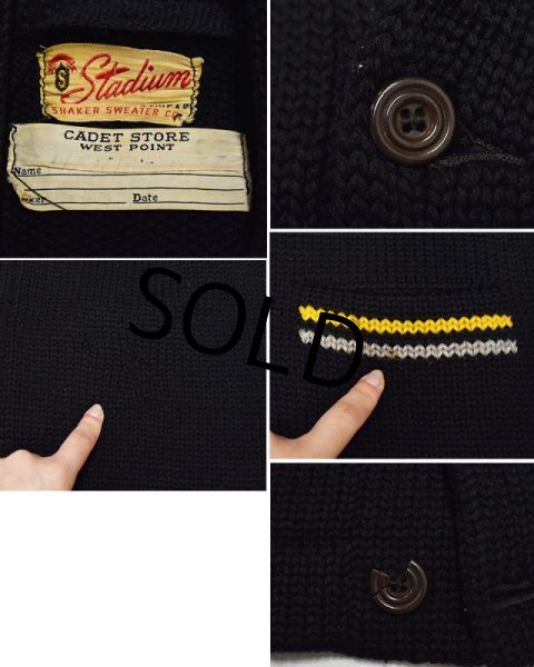 画像2: 【ビンテージ】【40's】【米軍】USMA カデットカーディガン ショールカラーカーディガン 【サイズM程度】  (2)