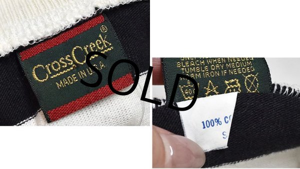 画像2: 90's【USA製】【ビンテージ】【CrossCreek】【クロスクリーク】【モックネック】【ロンT】【ボーダー】【黒×白】【サイズS】  (2)