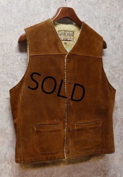 画像5: USA製【ビンテージ】【Schott Bros】【ショット】【RANCHER】【茶】【スエードボアベスト】【サイズL】  (5)
