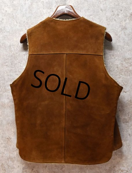 画像4: USA製【ビンテージ】【Schott Bros】【ショット】【RANCHER】【茶】【スエードボアベスト】【サイズL】  (4)