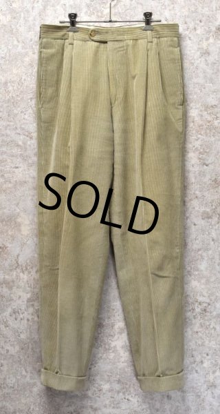 画像2: 【イタリー製】【ビンテージ】【VELLUTO DUCA VISCONTI DI MODRONE】【ドゥカ・ヴィスコンティ】ベージュ【2タック】【太畝】【コーデュロイスラックス】【サイズ46】  (2)