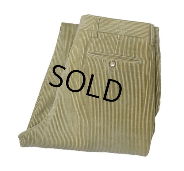 画像1: 【イタリー製】【ビンテージ】【VELLUTO DUCA VISCONTI DI MODRONE】【ドゥカ・ヴィスコンティ】ベージュ【2タック】【太畝】【コーデュロイスラックス】【サイズ46】  (1)