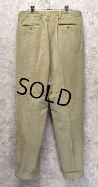 画像4: 【イタリー製】【ビンテージ】【VELLUTO DUCA VISCONTI DI MODRONE】【ドゥカ・ヴィスコンティ】ベージュ【2タック】【太畝】【コーデュロイスラックス】【サイズ46】  (4)