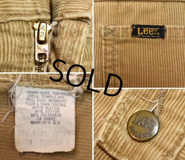 画像2: 【USA製】【Lee】【リー】【ブーツカット】【ライトブラウン】【コーデュロイパンツ】【w36】  (2)
