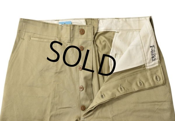画像1: 【50's】【デッドストック】【ビンテージ】U.S.ARMY【米軍実物】【45カーキ】【チノパンツ】【チノパン】【34×35】  (1)
