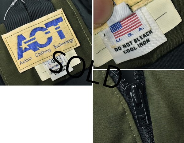 画像2: 80's【ビンテージ】【USA製】【ACT】オリーブ【襟ボア】【中綿ジャケット】【４２】  (2)