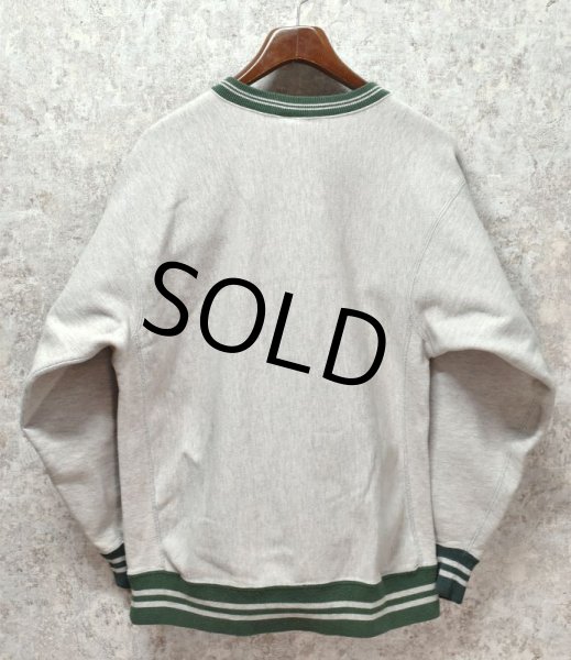 画像3: 90’s【USA製】ビンテージ【チャンピオン】【Champion】【リバースウィーブ】【グレーx緑】リブライン【スウェット】【サイズXL】  (3)
