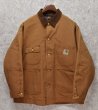 画像1: 【程度良好】【８０年代】USA製【ビンテージ】【Carhartt】【カーハート】【ライトブラウン】【ブランケット裏地付き】【ダック地ジャケット】【サイズ ４８】  (1)