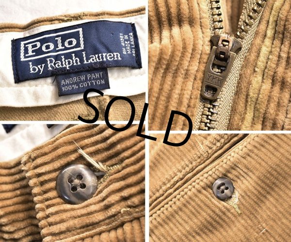 画像3: 【ラルフローレン】POLO RALPH LAUREN【ライトブラウン】【２タック】【コーデュロイパンツ】【35X30】  (3)