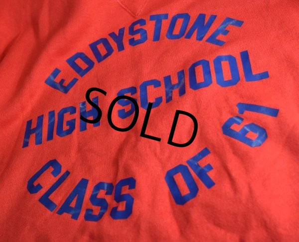 画像4: デッドストック【USA製】【ビンテージ】【ラッセル】eddystone high school【赤】【前Ｖ】スウェット【サイズＸＬ】  (4)