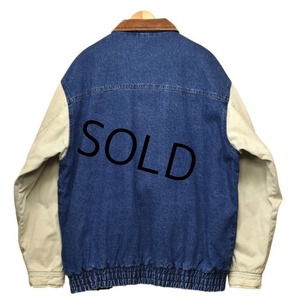 画像3: 90's【ビンテージ】【OUT-OF-CHARACTER】【デニム×コットン】【中綿入り】【スタジャン】【サイズＸＬ】  (3)