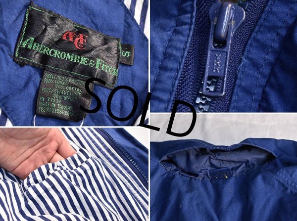 画像2: 【80's】【ビンテージ】【アバクロンビー&フィッチ】【アバクロ】【青×緑】【ジップアップコットンブルゾン】【サイズS】  (2)