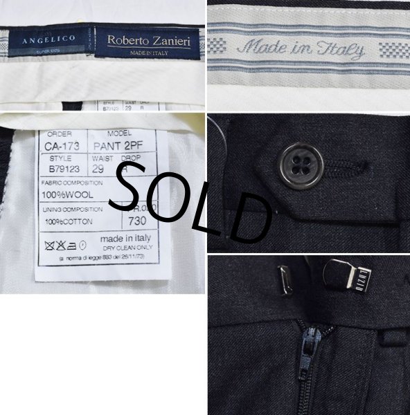 画像2: 【デッドストック】【イタリー製】【Roberto Zanieri】【ロベルト ザニエリ】【チャコール】【２タックスラックス】【コットンｘウールパンツ】【W29】  (2)