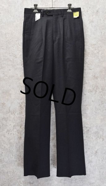 画像3: 【デッドストック】【イタリー製】【Roberto Zanieri】【ロベルト ザニエリ】【チャコール】【２タックスラックス】【コットンｘウールパンツ】【W29】  (3)