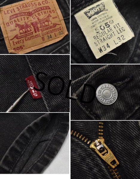 画像3: 【USA製】【ビンテージ】【LEVI'S】【リーバイス５０５】505【黒】【デニムパンツ】ブラックデニム【34ｘ32】  (3)