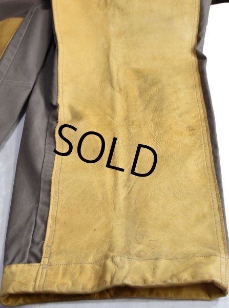 画像5: 【ビンテージ】【MASLAND】ブラウン×イエロー【レザー切り替え】【ハンティングパンツ】  (5)