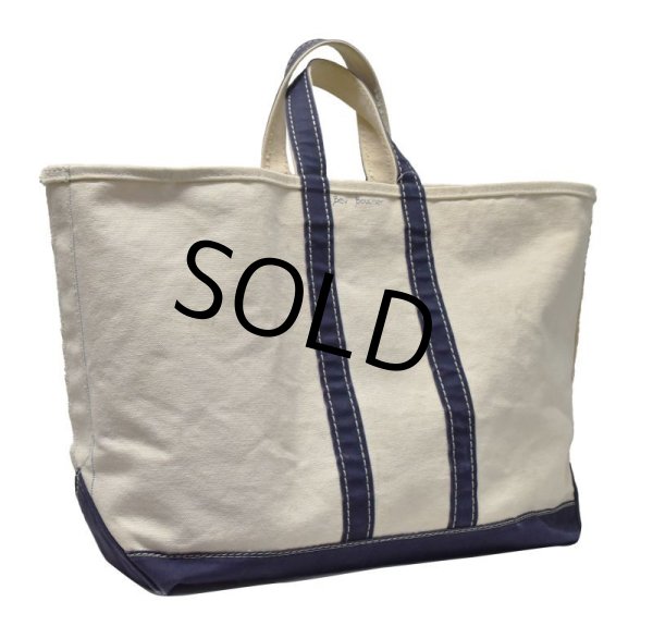 画像3: 【80’s】【ビンテージ】【L.L.bean】【エルエルビーン】白x紺【キャンバス】【トートバッグ】【キャンパストート】  (3)