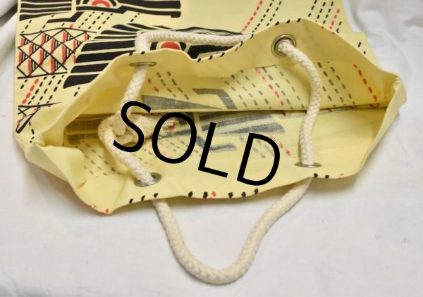 画像3: 【デッドストック】【ビンテージ】【BEIJING】【北京】【中国】黄色【ドラゴンプリント】【トートバッグ】  (3)