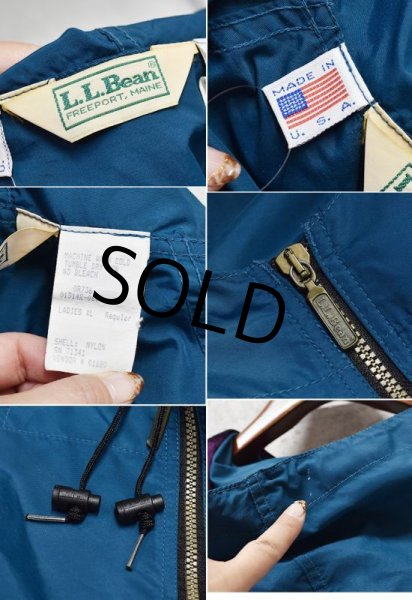 画像2: 90's【USA製】ビンテージ【L.L.Bean】【ＬＬビーン】エメラルドグリーン×紫×カーキ【チロリアン】【アノラックパーカー】【レディースXL】  (2)