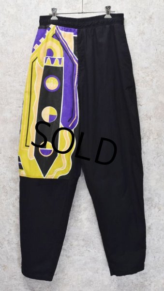 画像2: 【ZBOP】【黒×紫×黄】【柄入り】ジョッパーズパンツ【コットンパンツ】サイズL  (2)