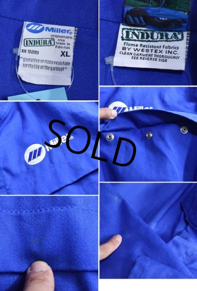 画像2: 90's~【ビンテージ】【miller】【青】【コットン】【ワークジャケット】【サイズXL】  (2)