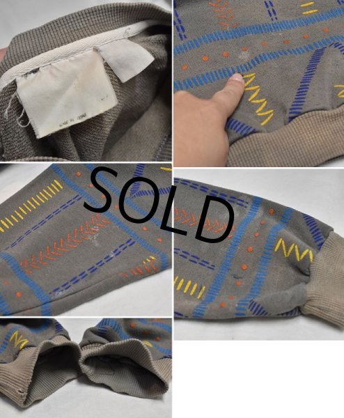 画像2: 【ビンテージ】【ベージュグレー】【マルチカラー】【スウェット】  (2)