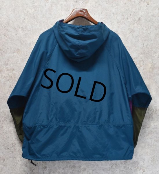 画像4: 90's【USA製】ビンテージ【L.L.Bean】【ＬＬビーン】エメラルドグリーン×紫×カーキ【チロリアン】【アノラックパーカー】【レディースXL】  (4)