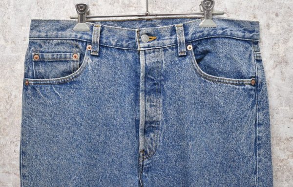 画像6: 【ビンテージ】【USA製】【LEVI'S】【リーバイス501】501【ケミカルウォッシュ】【デニムパンツ】【33x33】  (6)