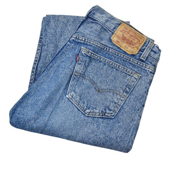 画像1: 【ビンテージ】【USA製】【LEVI'S】【リーバイス５０１】501【ケミカルウォッシュ】【デニムパンツ】【33x33】  (1)