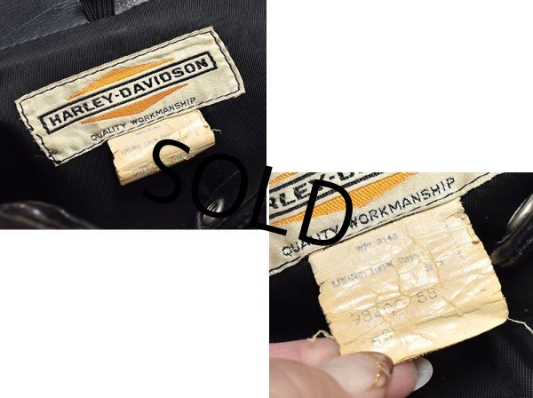 画像2: 70's【ビンテージ】【HARLEY DAVIDSON】【ハーレーダビッドソン】【黒】【シングルライダースジャケット】【US40】  (2)