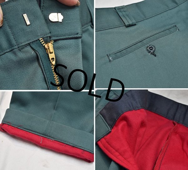 画像3: 80's【デッドストック】【ビンテージ】【タロン42ジップ】【裏地付き】緑【ワークパンツ】【W35程度】  (3)