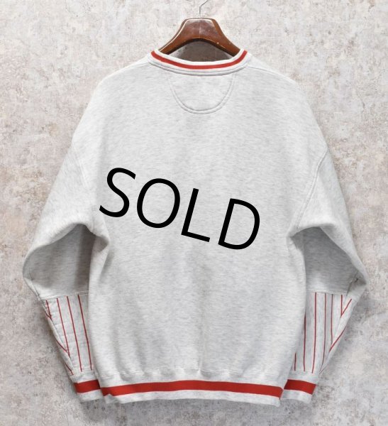 画像3: 90's~【ビンテージ】【Midwest Embroidery】【ミッドウエスト】【グレー×赤】【スウェット】【ボーダー】【サイズXL】  (3)