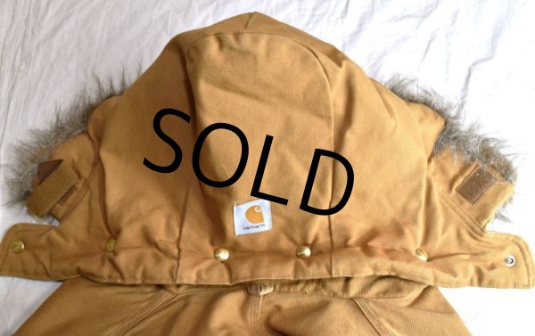 画像4: 【ビンテージ】【カーハート】【carhartt】ブラウン【ダック地】フード付き【トラディショナルコート】【フルジップパーカー】  (4)