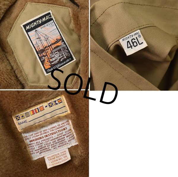 画像2: ~80's【USA製】【ビンテージ】【MIGHTY MAC】【マイティーマック】ラビットフード【裏ボア付きコート】【US46L】  (2)